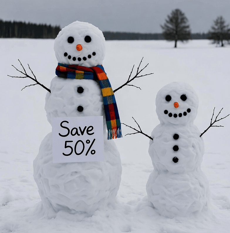 Take half off your purchase in our Early Holiday Sale